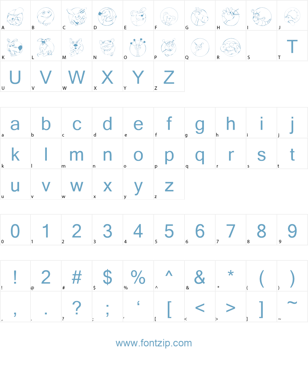 KR Circle Scraps Font Character